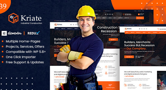 Kriate - Theme WordPress đa năng xây dựng công nghiệp