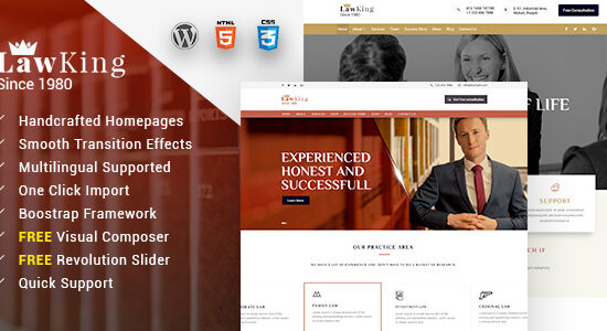 Lawking - Chủ đề WordPress đáp ứng luật sư và luật sư