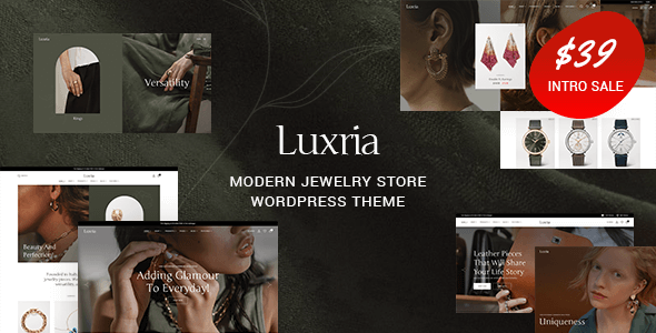 Luxria - Chủ đề WordPress của cửa hàng trang sức hiện đại