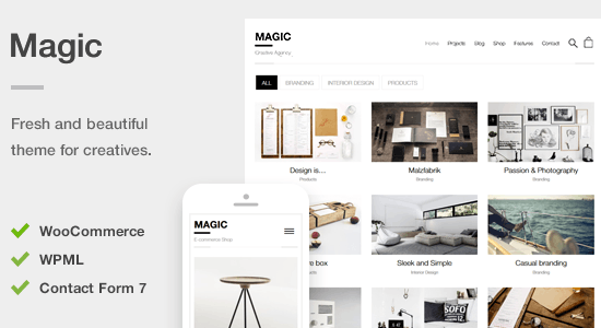 Magic - Một chủ đề WordPress về danh mục đầu tư và thương mại điện tử sáng tạo