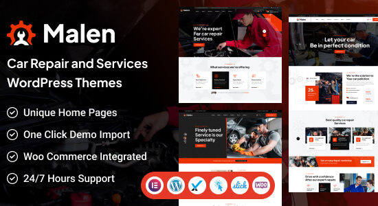 Malen - Chủ đề WordPress Dịch vụ & Sửa chữa Ô tô