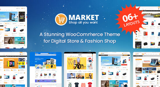 Market - Cửa hàng kỹ thuật số & Cửa hàng thời trang WooC Commerce WordPress Theme