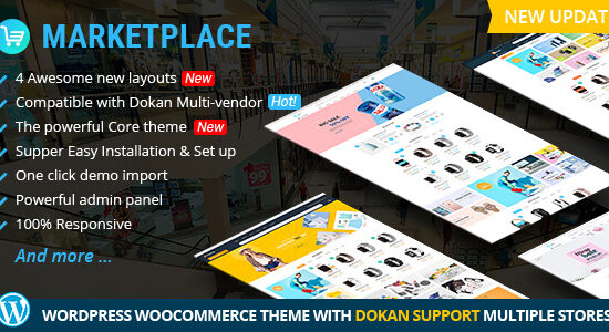 Marketplace WP Theme support Dokan Multi Vendors