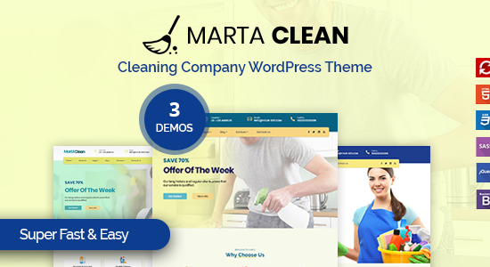 Marta - Chủ đề WordPress của Công ty Vệ sinh