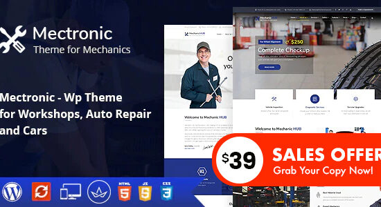 Mectronic - Theme WordPress dành cho trung tâm sửa chữa ô tô