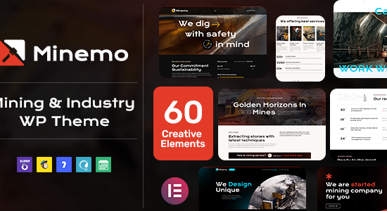 Minemo - Chủ đề WordPress về dịch vụ công nghiệp khai thác mỏ