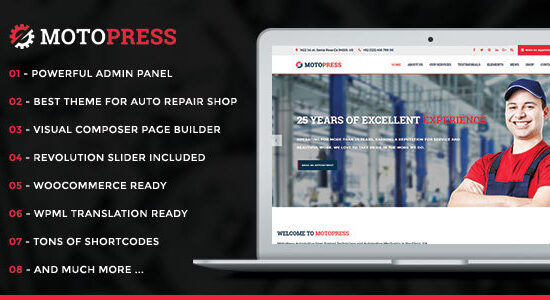 MotoPress - Chủ đề WordPress sửa chữa ô tô & cửa hàng cơ khí