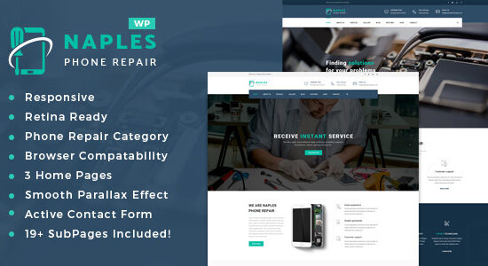 Naples - Chủ đề WordPress của cửa hàng sửa chữa điện thoại