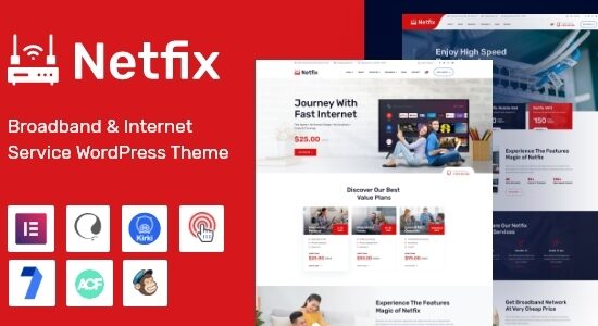 Netfix – Băng thông rộng và Dịch vụ Internet Chủ đề WordPress + RTL