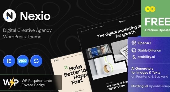 Nexio - Chủ đề WordPress sáng tạo của cơ quan kỹ thuật số