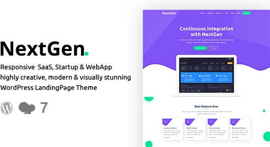 NextGen – Chủ đề WordPress khởi nghiệp và ứng dụng web