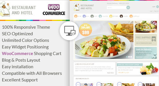 Nhà hàng - Chủ đề WooC Commerce đáp ứng