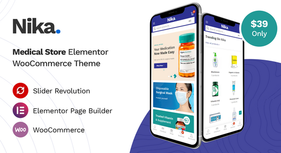 Nika - Chủ đề WooC Commerce của Elementor y tế