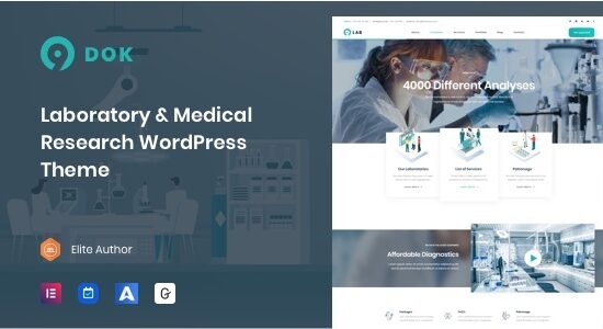 Ninedok - Chủ đề WordPress dành cho phòng thí nghiệm và nghiên cứu