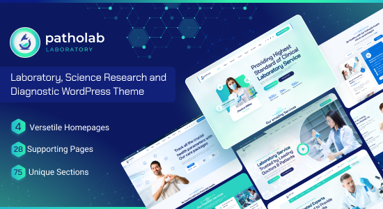 Patholab - Chủ đề WordPress dành cho Phòng thí nghiệm & Nghiên cứu Khoa học