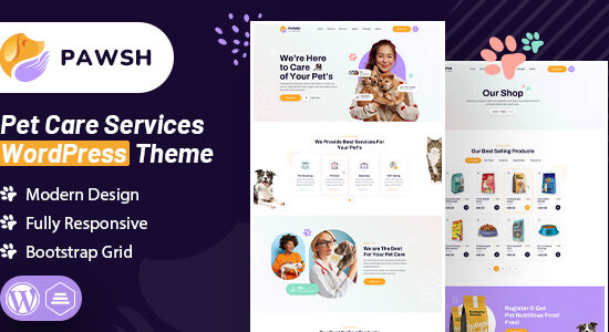 Pawsh | Chủ đề WordPress Dịch vụ chăm sóc thú cưng