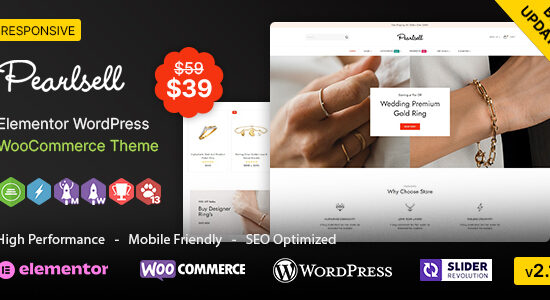 Pearlsell WP - Chủ đề WooC Commerce Elementor Trang sức