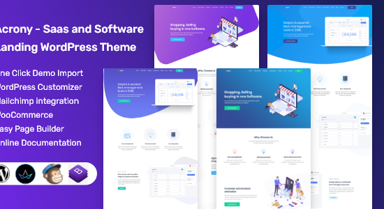 Phần mềm Acrony và chủ đề WordPress Saas