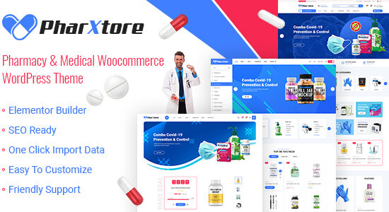 Pharxtore - Chủ đề WordPress thương mại điện tử về dược phẩm & y tế