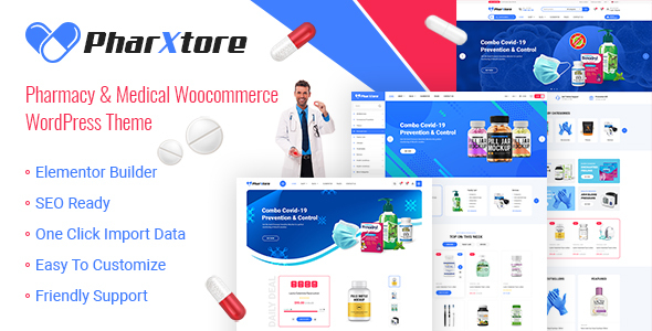 Pharxtore - Chủ đề WordPress thương mại điện tử về dược phẩm & y tế