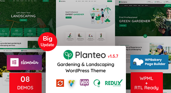 Planteo - Chủ đề WordPress làm vườn và cảnh quan