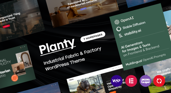 Planty - Chủ đề WordPress về vải & nhà máy