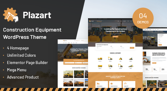 Plazart - Chủ đề WordPress về thiết bị xây dựng