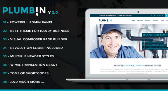 Plumbin - Chủ đề WordPress về hệ thống nước và xây dựng