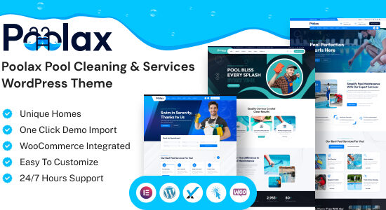 Poolax – Chủ đề WordPress Dịch vụ & Vệ sinh Hồ bơi