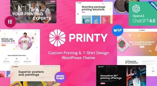 Printy — Chủ đề WordPress Thiết kế áo thun và in ấn tùy chỉnh