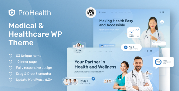 ProHealth - Theme WordPress sáng tạo dành cho y tế và chăm sóc sức khỏe