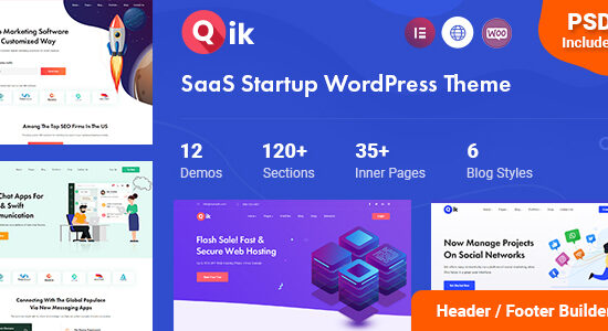 Qik - Chủ đề WordPress khởi nghiệp SaaS