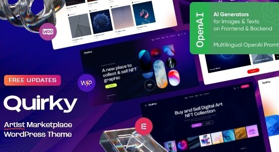 Quirky - Chủ đề WordPress của NFT, Token & Artist Marketplace