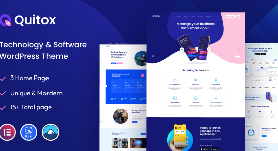 Quitox – Chủ đề WordPress về Giải pháp CNTT & Phần mềm