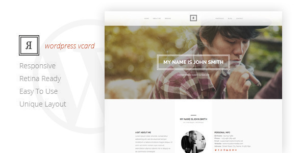 RIVAL Một trang Vcard WordPress Theme