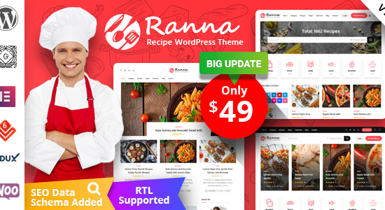 Ranna - Chủ đề WordPress về Công thức & Thực phẩm + RTL