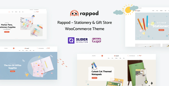 Rappod – Cửa hàng văn phòng phẩm & quà tặng Chủ đề WordPress WooC Commerce