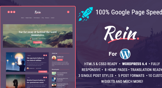 Rein - Chủ đề tối nhẹ nhẹ tối thiểu cho WordPress