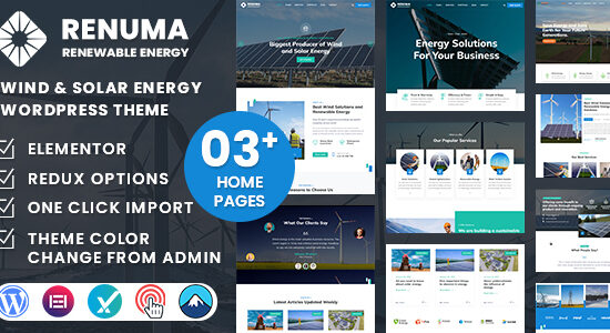 Renuma - Wind & Solar Energy WordPress Theme