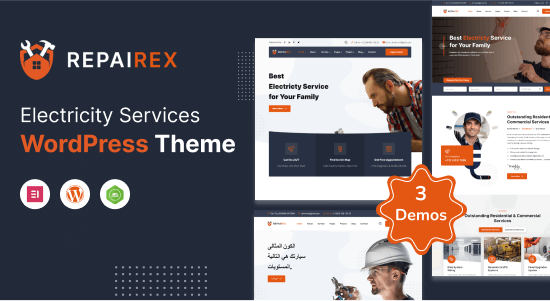 Repairex - Chủ đề WordPress về dịch vụ điện + RTL