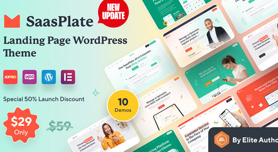 SaasPlate - Chủ đề WordPress sáng tạo về SaaS và App Landing