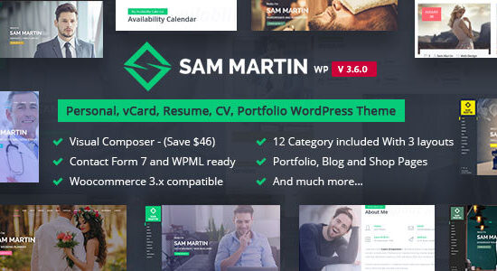 Sam Martin - Chủ đề WordPress Sơ yếu lý lịch vCard cá nhân