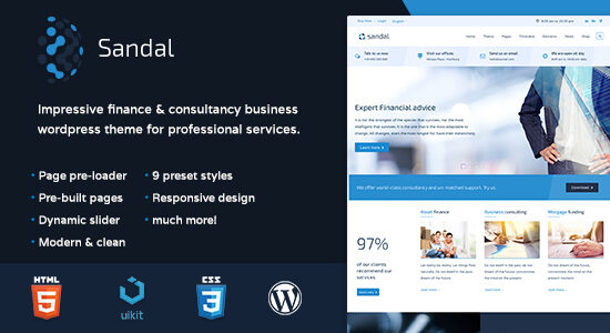 Sandal - Chủ đề WordPress kinh doanh tài chính & tư vấn