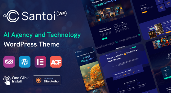 Santoi - Chủ đề WordPress về Cơ quan và Công nghệ AI