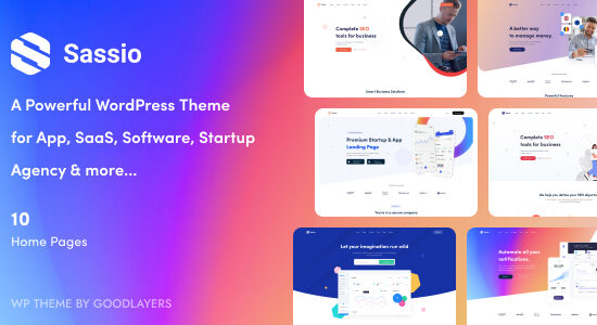 Sassio - Chủ đề WordPress ứng dụng và phần mềm SaaS