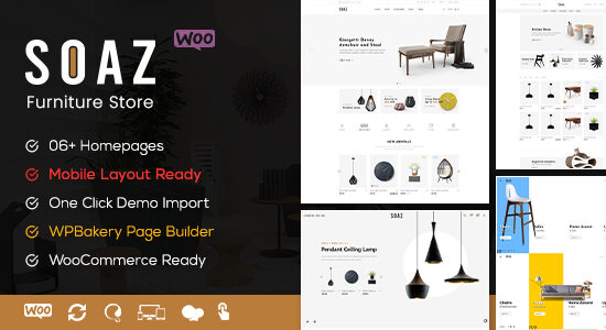 Soaz - Chủ đề WordPress của Cửa hàng nội thất WooC Commerce (Sẵn sàng bố cục trên thiết bị di động)