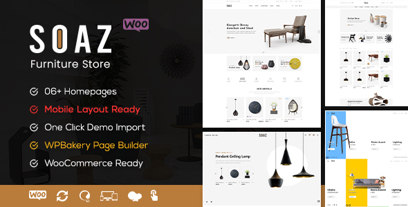 Soaz - Chủ đề WordPress của Cửa hàng nội thất WooC Commerce (Sẵn sàng bố cục trên thiết bị di động)