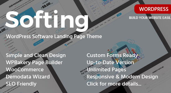 Softing - Software Landing Page WordPress Theme