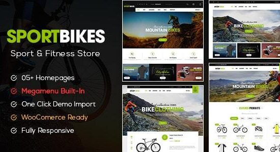 Sportbikes - Chủ đề WordPress của Cửa hàng Thể thao và Thể hình WooC Commerce