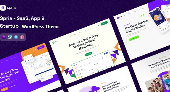 Spria - SaaS, chủ đề WordPress dành cho ứng dụng và khởi động